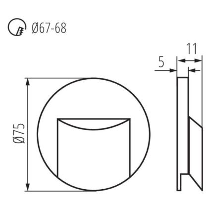 LED Лампа за стълбище ERINUS LED/0,8W/12V 3000K бяла