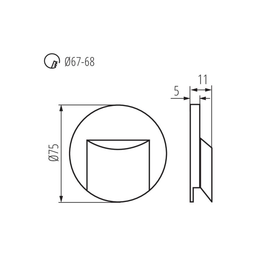 LED Лампа за стълбище ERINUS LED/0,8W/12V 3000K сива