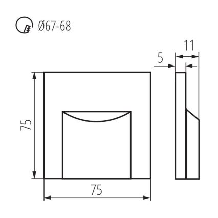 LED Лампа за стълбище ERINUS LED/1,5W/12V 4000K черна