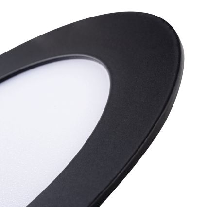 LED Лампа за окачен таван на баня ROUNDA LED/6W/230V IP44 черна Ø 12 см