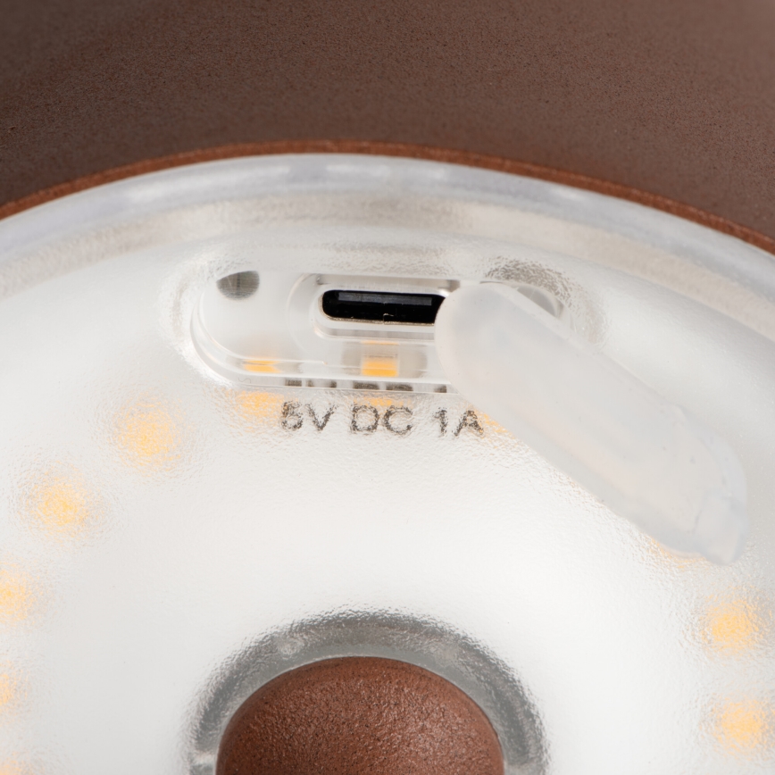 LED Димируема акумулаторна настолна лампа INITA LED/1,2W/1800 mAh IP54 кафяв