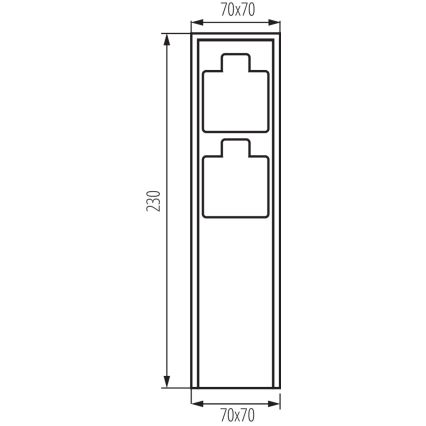 Екстериорен стълб с контакти DASTO 2Z Type E 230V IP44 антрацит