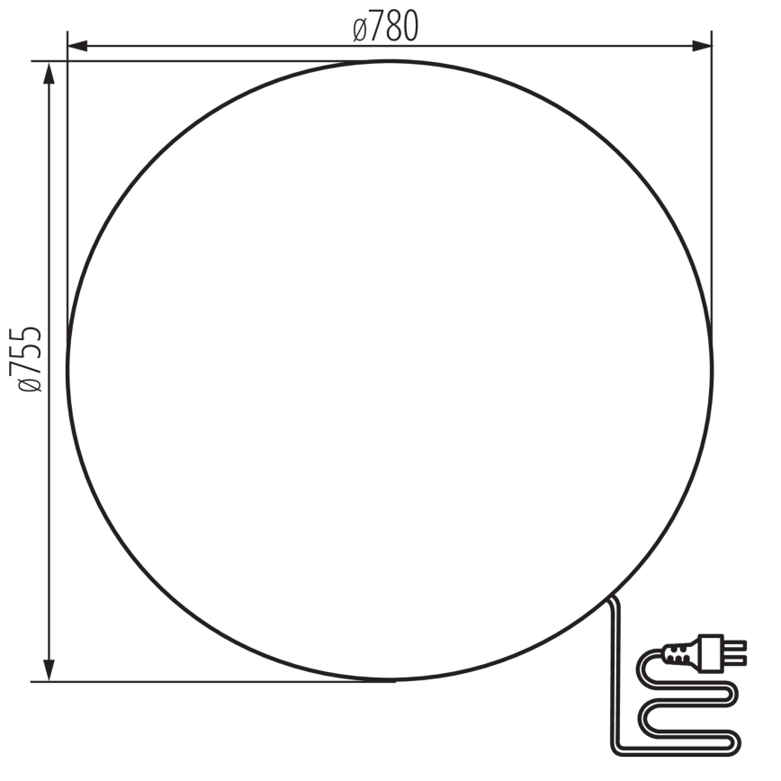 Екстериорна лампа STONO 1xE27/25W/230V Ø 78 см IP65