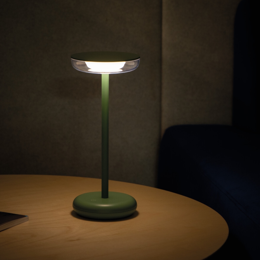 Димируема презареждаема LED лампа FLUXY LED/1,7W/1800 mAh IP44 зелена