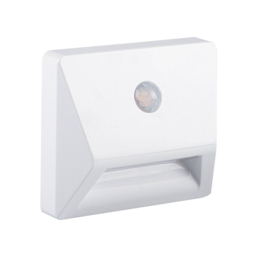LED вградено осветително тяло със сензор за движение и сумрак IRS LED/0,3W/3xAAA IP54 бяло