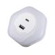Kanlux 37397 - LED Лампа за ориентация със сензор за здрач за контакт BOLA LED/0,22W/230V 2xUSB бял