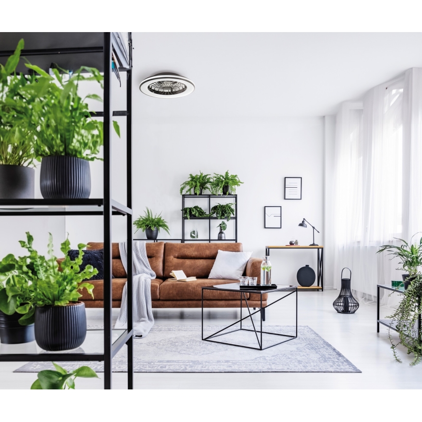 LED Димируем плафон с вентилатор PLAVE LED/48W/230V 3000/4000/6500K + дистанционно управление
