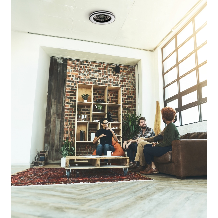 LED Димируем плафон с вентилатор PLAVE LED/48W/230V 3000/4000/6500K + дистанционно управление