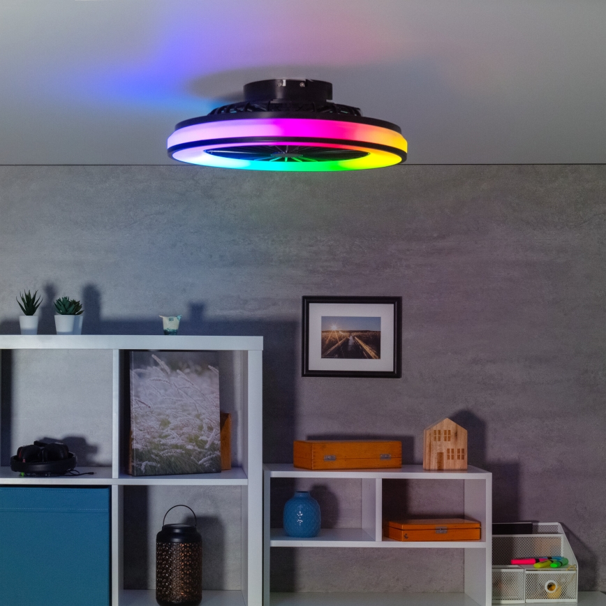 LED RGBW Димируем плафон с вентилатор PLAVE LED/48W/230V 3000/4000/6500K + дистанционно управление
