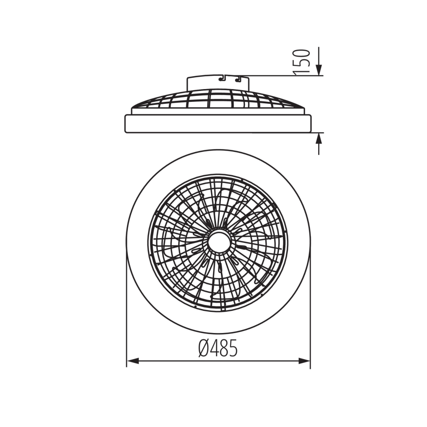 LED RGBW Димируем плафон с вентилатор PLAVE LED/48W/230V 3000/4000/6500K + дистанционно управление