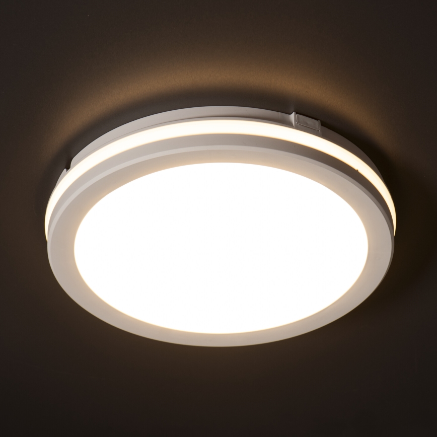 Екстериорна LED лампа за таван BENO E LED/12W/230V 3000/4000/6500K Ø 20 см IP65 бял