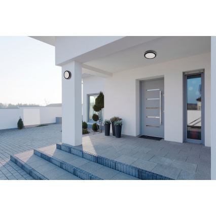 Екстериорна LED лампа за таван BENO E LED/12W/230V 3000/4000/6500K Ø 20 см IP65 черен