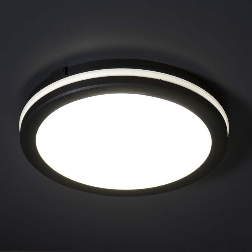 Екстериорна LED лампа за таван BENO E LED/20W/230V 3000/4000/6500K Ø 20 см IP65 черен