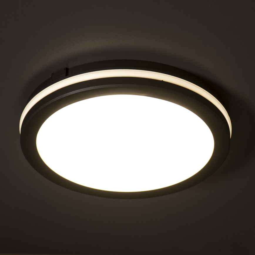 Екстериорна LED лампа за таван BENO E LED/20W/230V 3000/4000/6500K Ø 20 см IP65 черен
