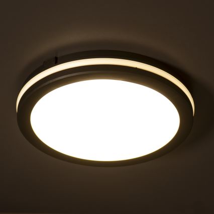 Екстериорна LED лампа за таван BENO E LED/20W/230V 3000/4000/6500K Ø 20 см IP65 черен