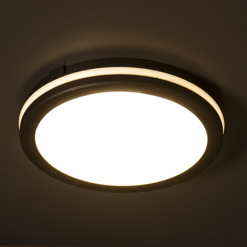 Екстериорна LED лампа за таван BENO E LED/20W/230V 3000/4000/6500K Ø 20 см IP65 черен