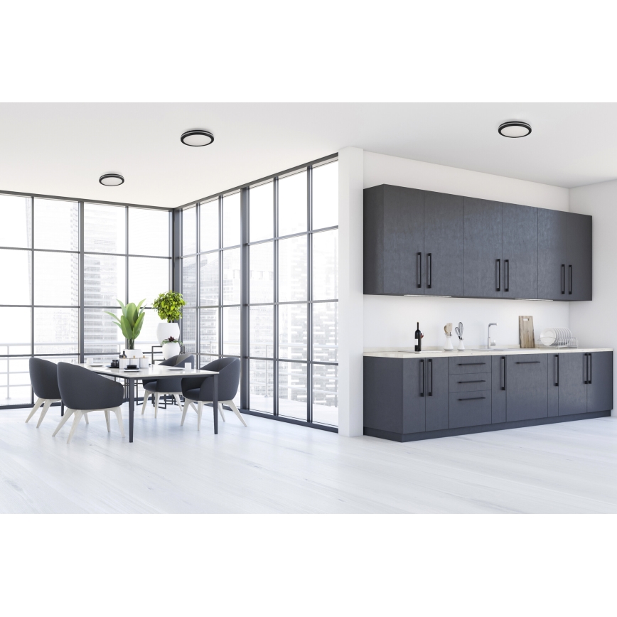 Екстериорна LED лампа за таван BENO ECO LED/40W/230V 3000/4000/6500K Ø 40 см IP65 черен