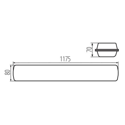 LED индустриална флуоресцентна лампа MAH MAX LED/38W/230V 4000K IP65 черен