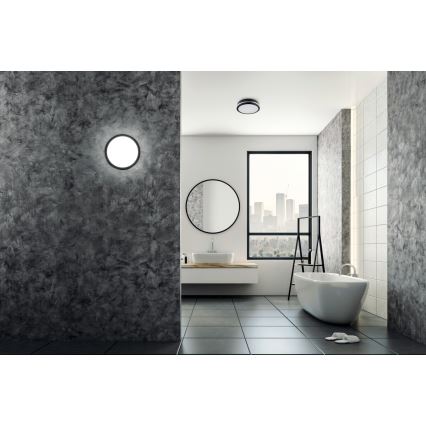 Екстериорна LED лампа за таван със сензор за движение BENO LED/24/30W/230V 3000/3500/4000K IP65 антрацит кръгъл