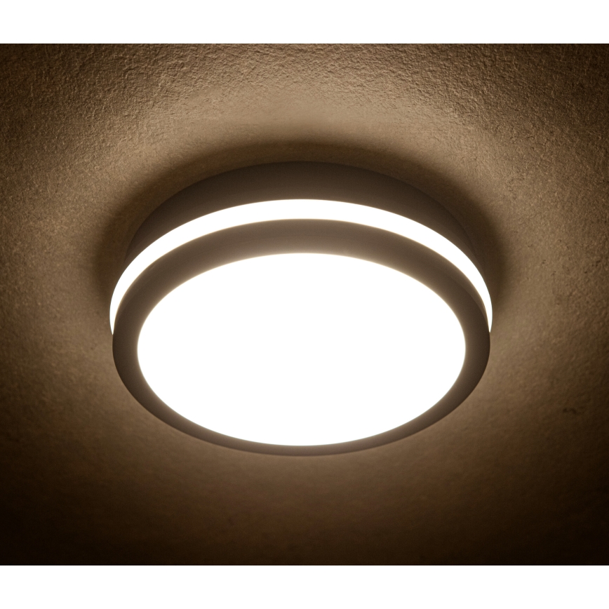 Екстериорна LED лампа за таван със сензор за движение BENO LED/24/30W/230V 3000/3500/4000K IP65 антрацит кръгъл