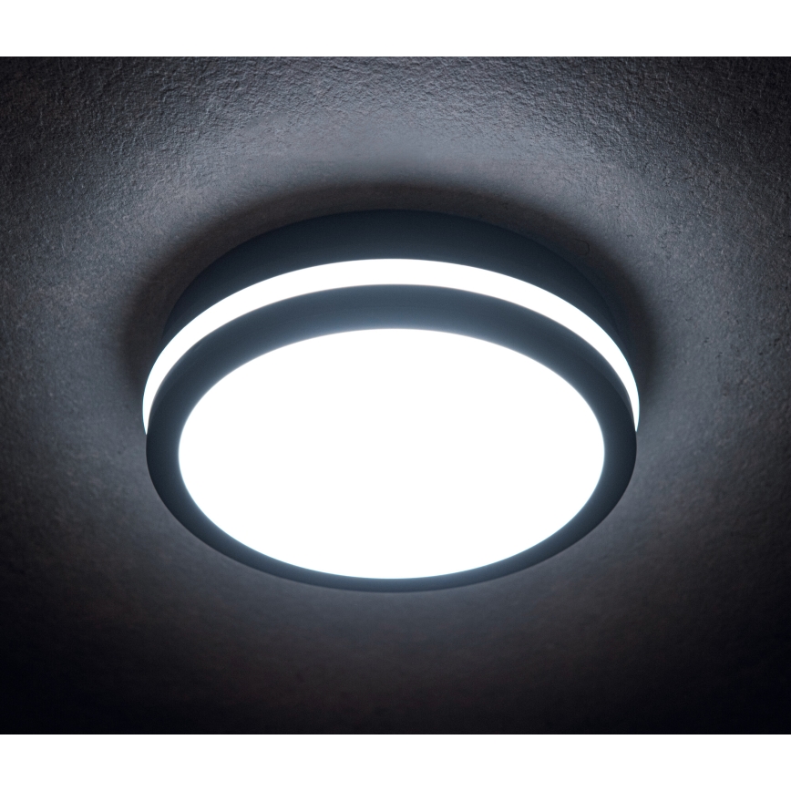 Екстериорна LED лампа за таван със сензор за движение BENO LED/24/30W/230V 3000/3500/4000K IP65 антрацит кръгъл