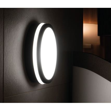 Екстериорна LED лампа за таван със сензор за движение BENO LED/24/30W/230V 3000/3500/4000K IP65 антрацит кръгъл