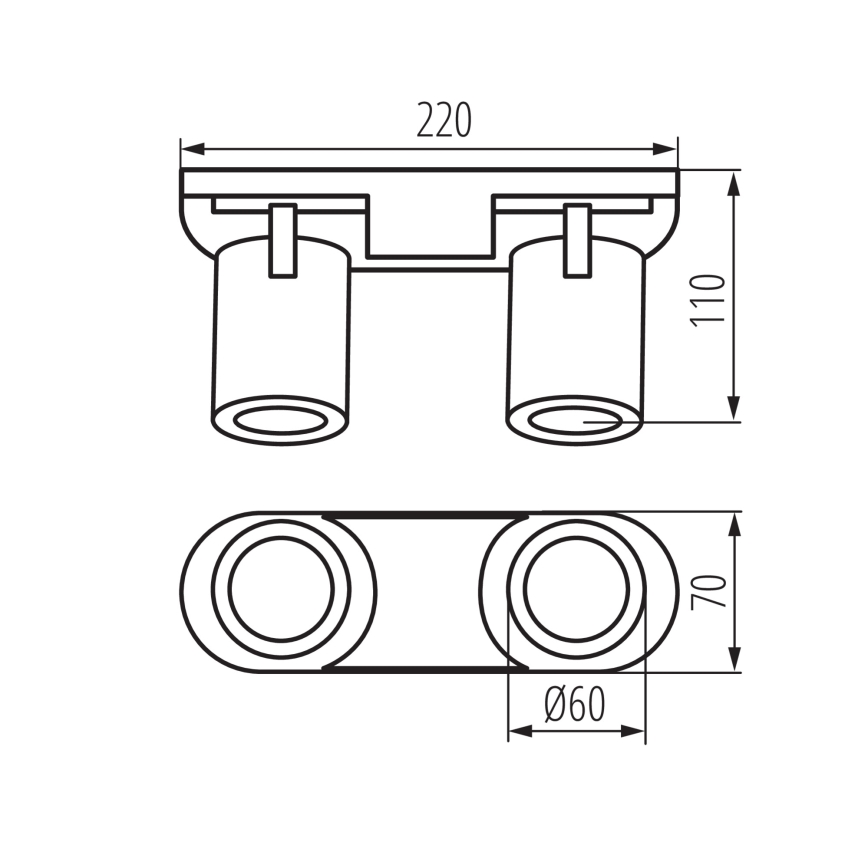 Спот LAURIN 2xGU10/10W/230V месинг/черен