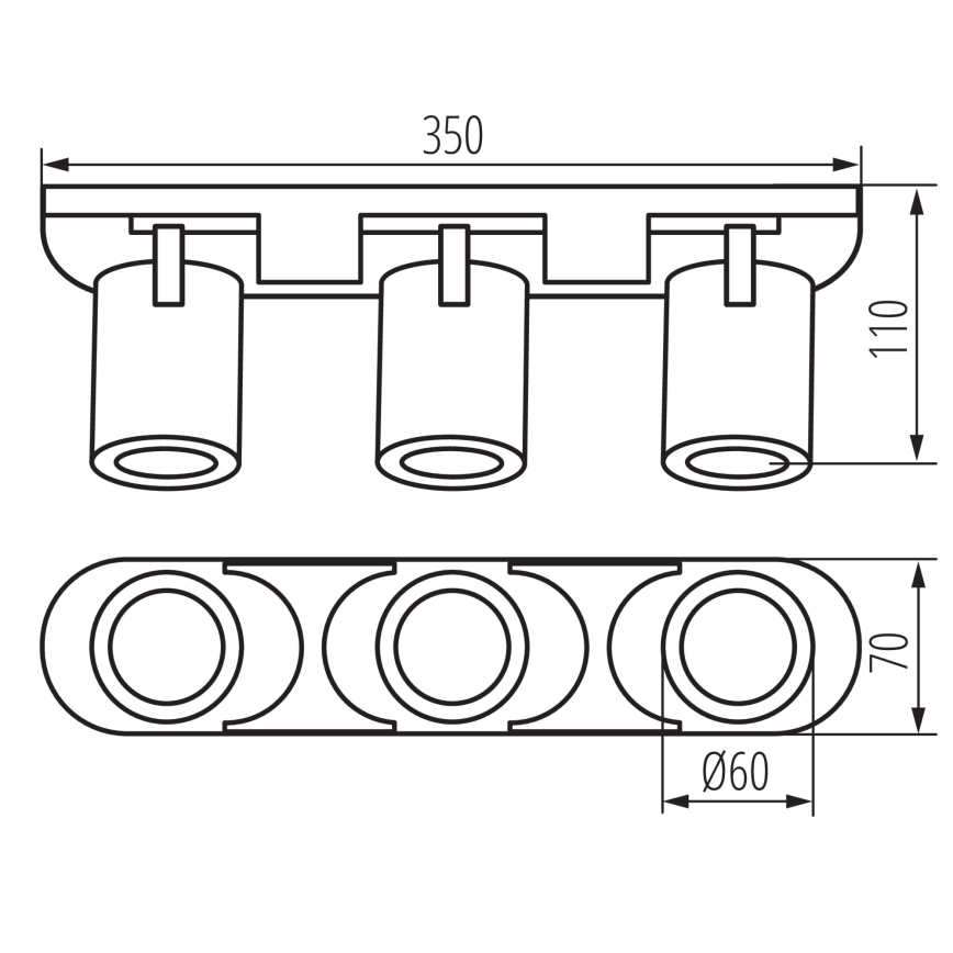 Спот LAURIN 3xGU10/10W/230V месинг/черен