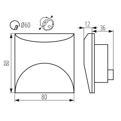 LED стълбищно осветително тяло EXIN LED/2,5W/230V 3000K IP65 черно правоъгълно