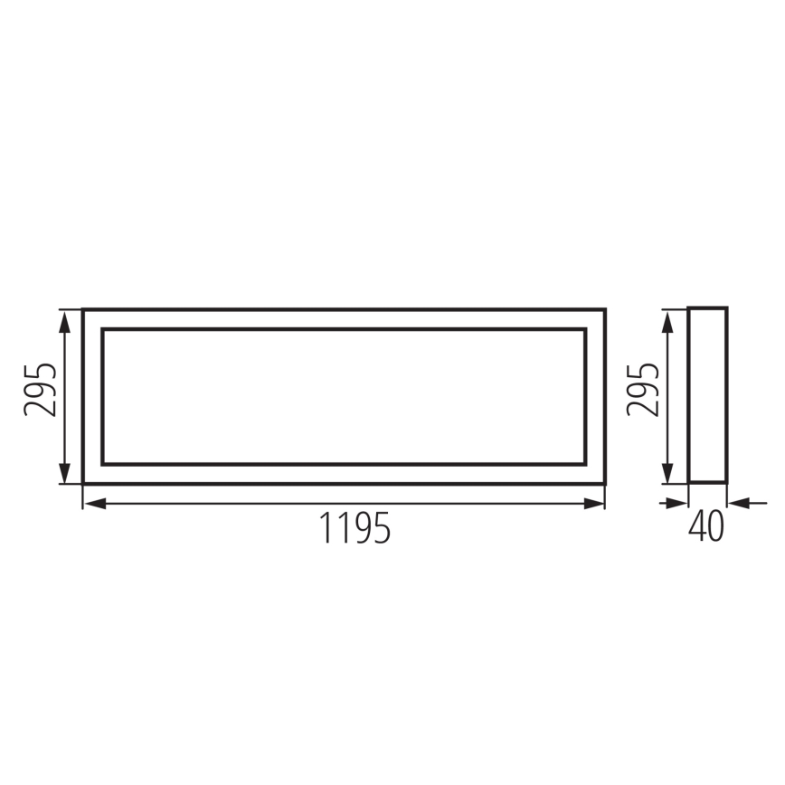 LED повърхностно монтиран панел BLINGO UAIO LED/40W/230V 3000/4000/6500K 120x30 cm CRI 90 UGR19