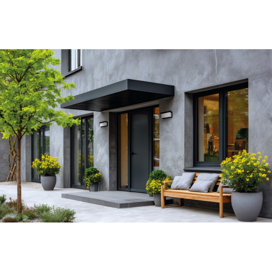 LED външно стенно осветително тяло LERTO LED/12W/230V IP54 черно