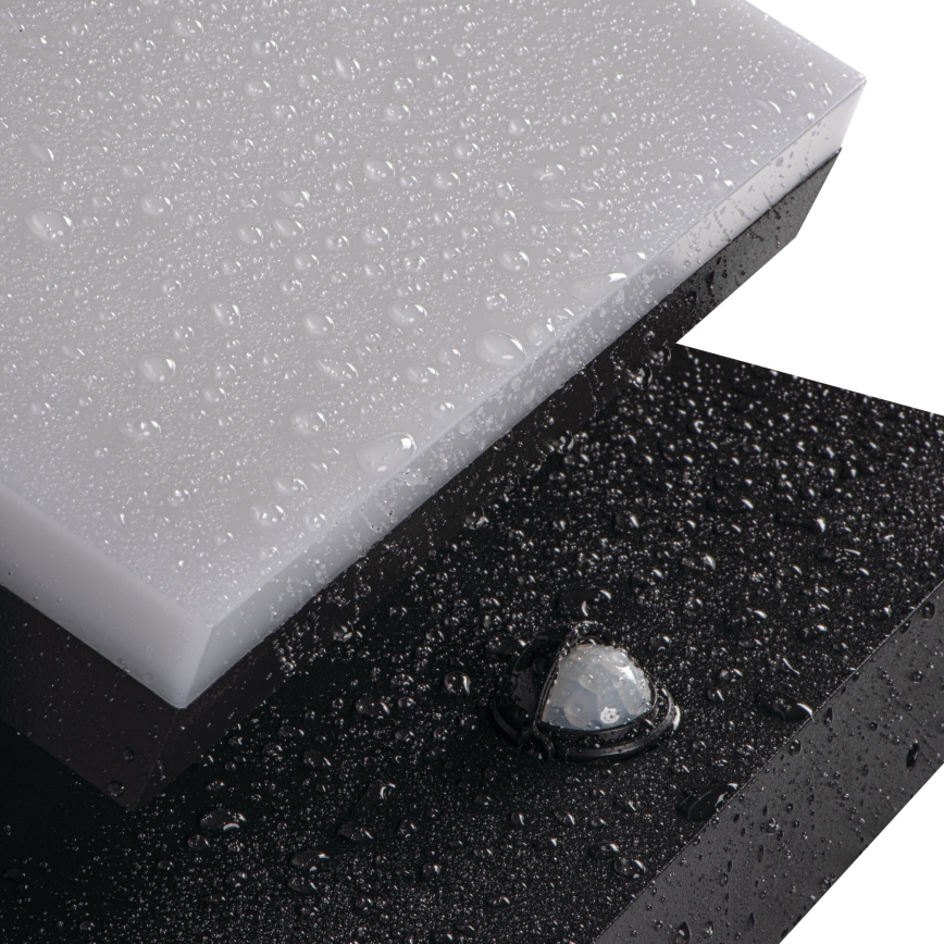 LED външно стенно осветително тяло със сензор за движение и сумрак XERTO LED/20W/230V 3000/4000/6500K IP44 черно