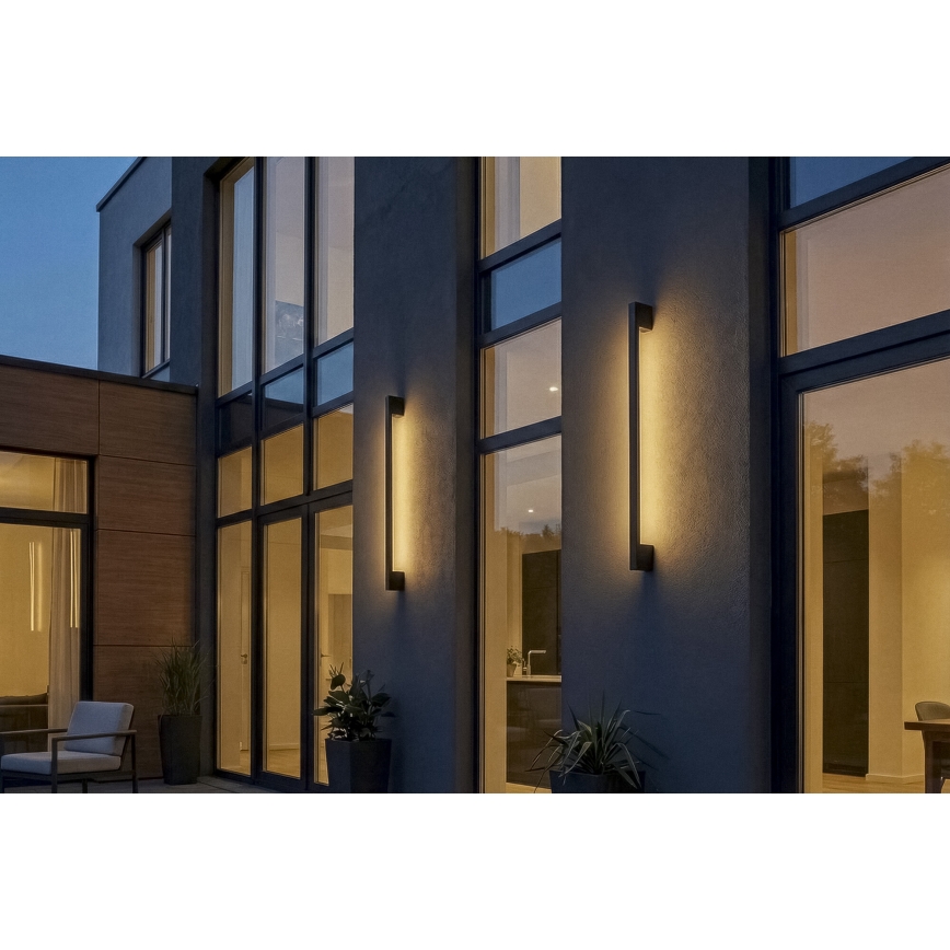 LED външно стенно осветително тяло YALTE LED/12W/230V 3000/4000/6500K 123 см IP54 черно