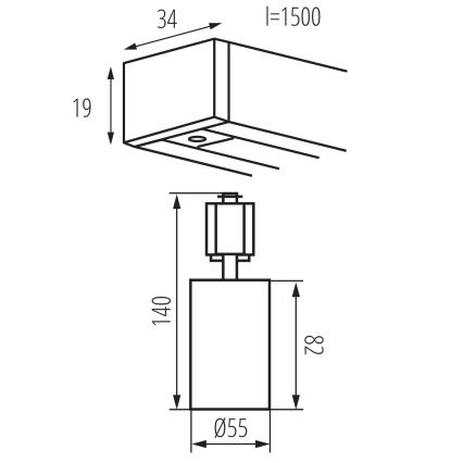 Точково осветително тяло за шинна система ALTEAR 3xGU10/10W/230V 1,5m бяло