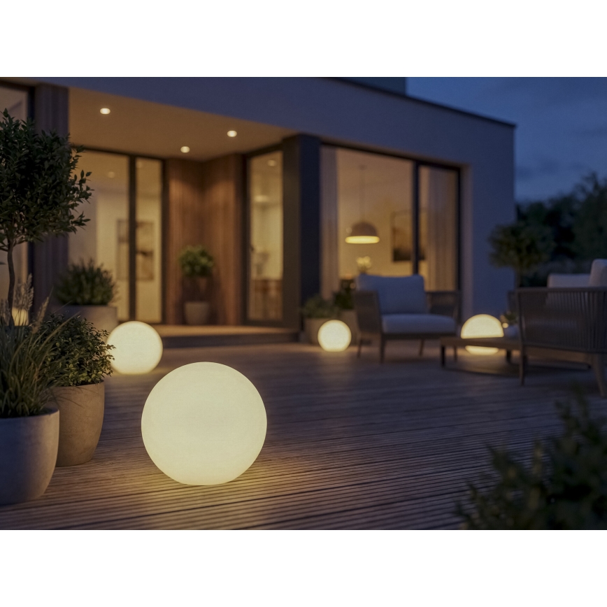 Външна лампа STONO 1xE27/15W/230V Ø 20 см IP65 бяла