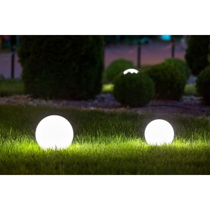 Външна лампа STONO 1xE27/20W/230V Ø 30 см IP65 бяла