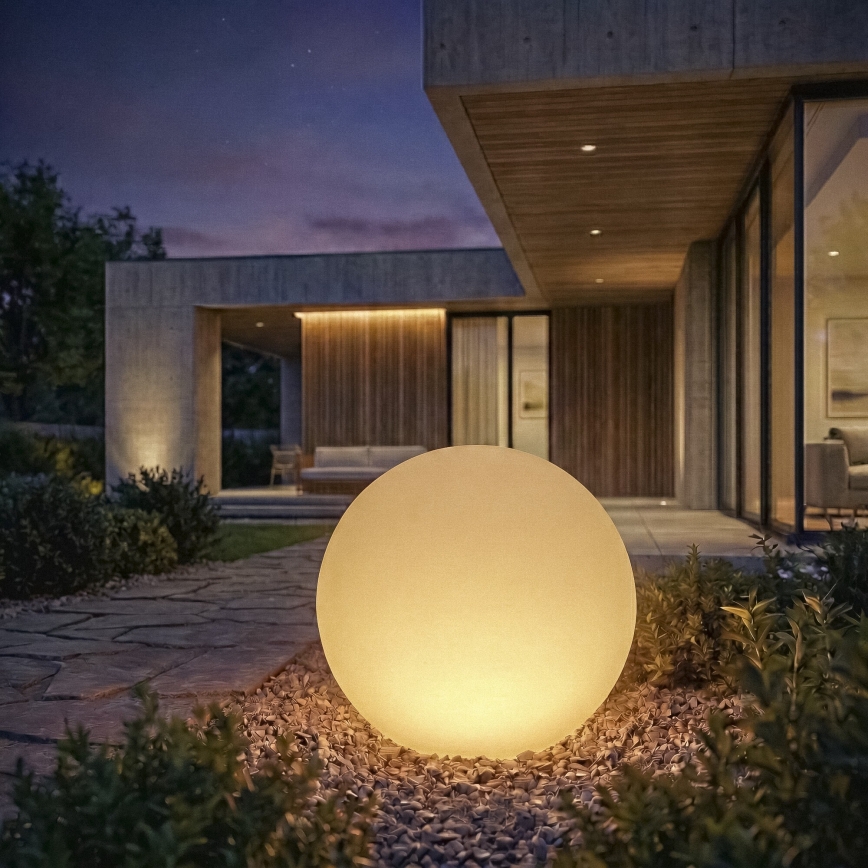 Външна лампа STONO 1xE27/20W/230V Ø 40 см IP65 бяла