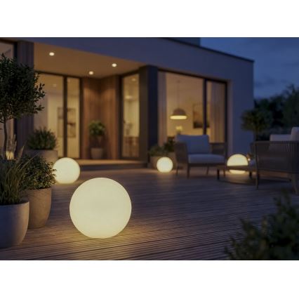 Външна лампа STONO 1xE27/20W/230V Ø 40 см IP65 бяла