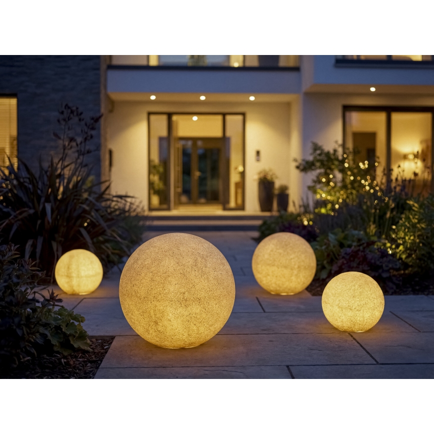 Външна лампа STONO 1xE27/15W/230V Ø 20 см IP65 бежова