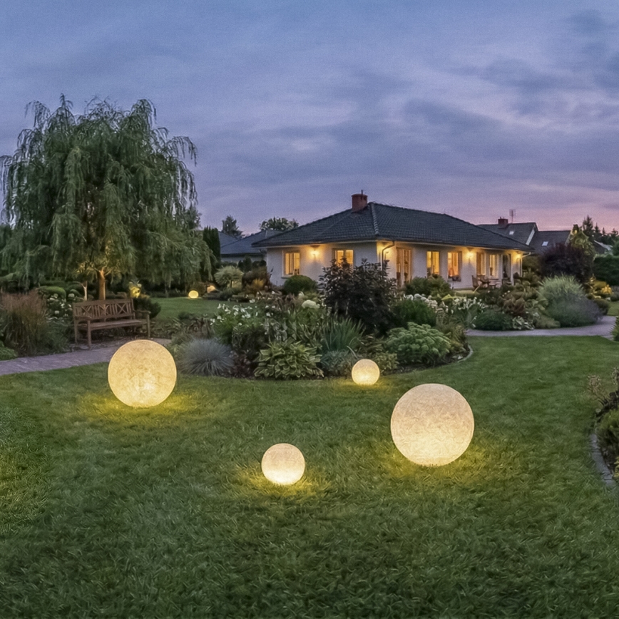 Външна лампа STONO 1xE27/15W/230V Ø 20 см IP65 бежова