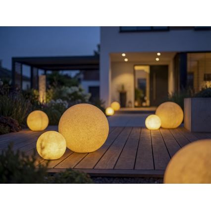 Външна лампа STONO 1xE27/20W/230V, Ø 40 см, IP65, бежова