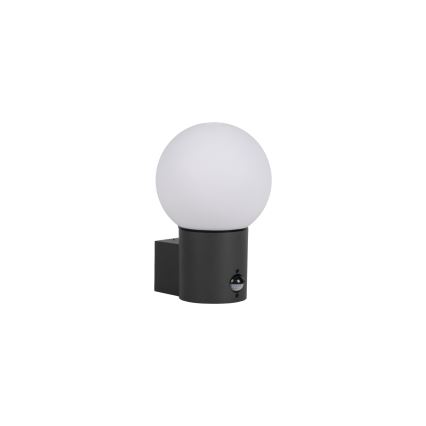 Външна стенна лампа със сензор за движение и сумрак STONO 1xE27/15W/230V IP65 антрацит