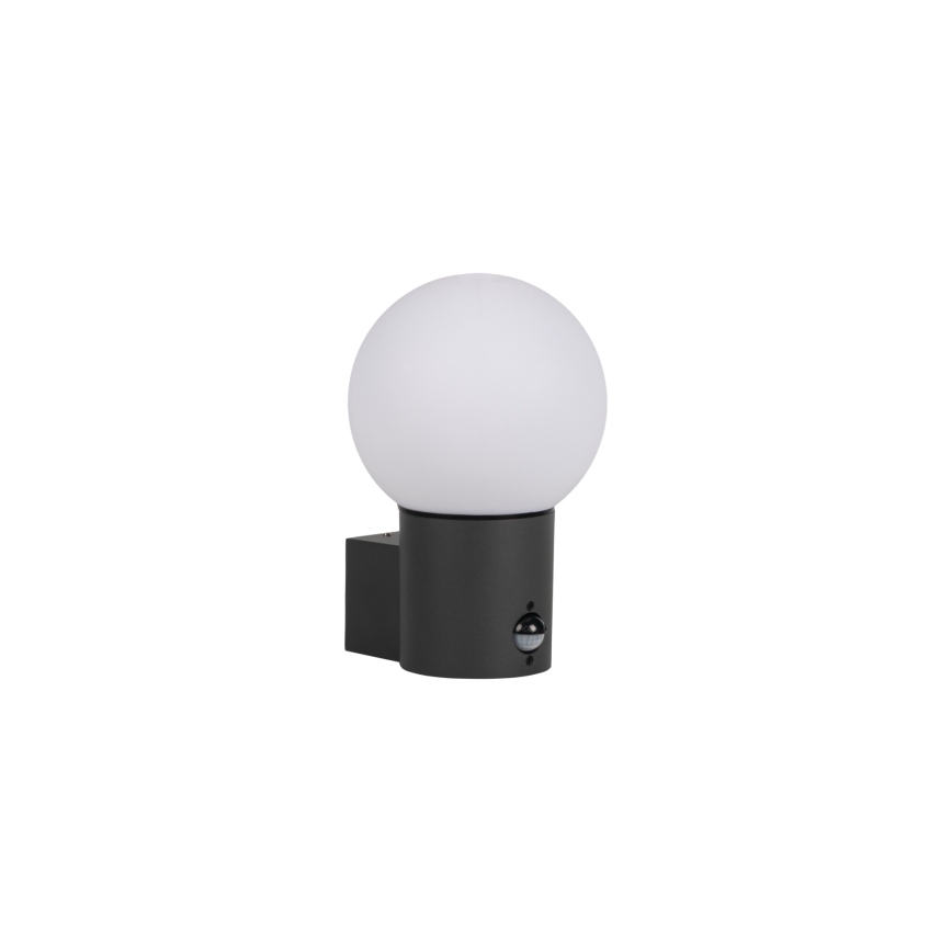 Външна стенна лампа със сензор за движение и сумрак STONO 1xE27/15W/230V IP65 антрацит