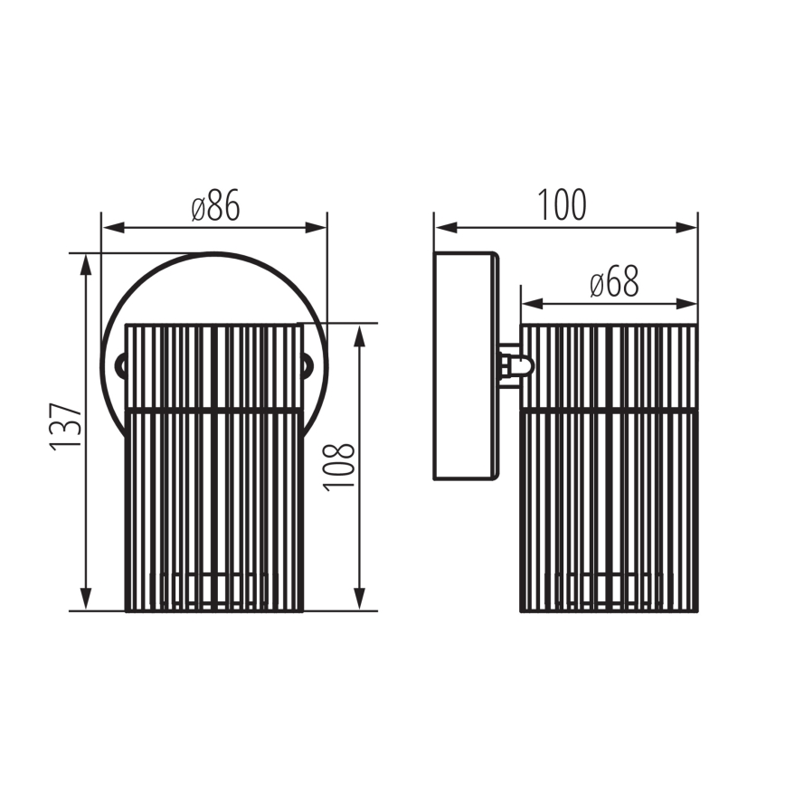 Външно стенно точково осветително тяло RADILO 1xGU10/11W/230V IP44 черно