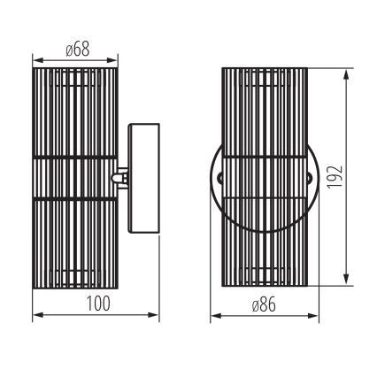 Външно стенно точково осветително тяло RADILO 2xGU10/11W/230V IP44, черно