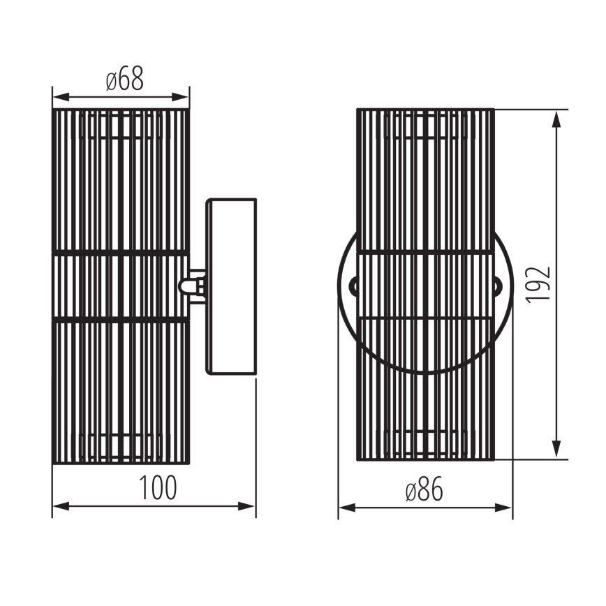 Външно стенно точково осветително тяло RADILO 2xGU10/11W/230V IP44, черно