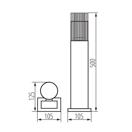 Външна лампа RADILO 1xGU10/11W/230V 50 cm IP44 черна