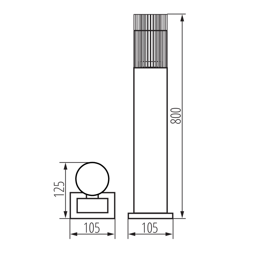 Външна лампа RADILO 1xGU10/11W/230V 80 cm IP44 черна