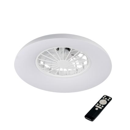 LED RGBW Димируемо таванно осветително тяло с вентилатор PLAVE PAN LED/24W/230V 3000-6500K Ø 48,5 см бяло + дистанционно управление