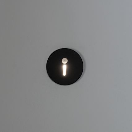 LED стълбищно осветително тяло със сензор за движение и сумрак MAGNIK LED/1,7W/230V 2700/3300/3900/4600/5700K черно кръгло